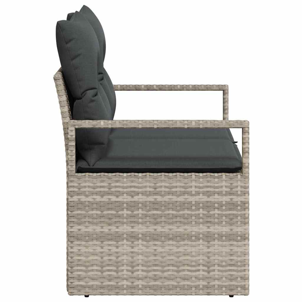 Gartensofa mit Kissen Grau 120 x 62 x 69cm Poly-Rattan